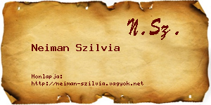 Neiman Szilvia névjegykártya